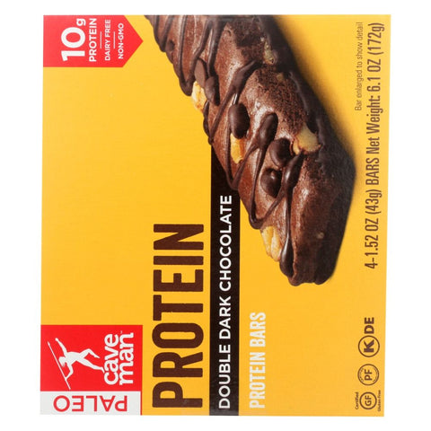 Caveman Foods Double Dark Chocolate Protein Bars - 4 ct
