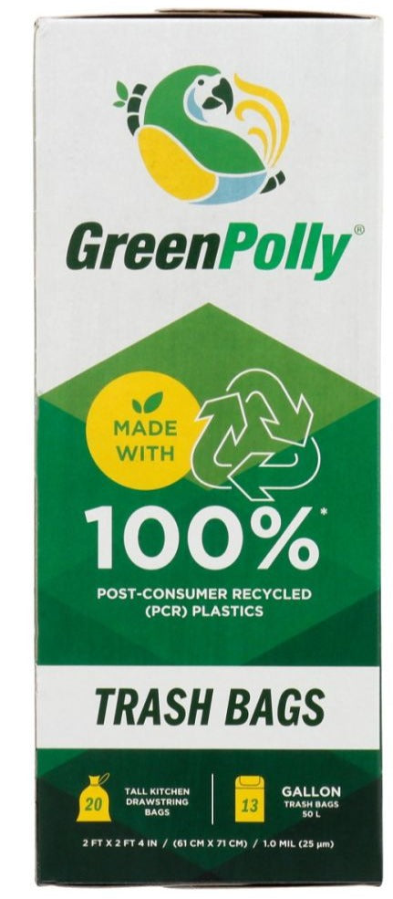 GreenPolly Trash Bags 13 Gallon - 20 bg | greenpolly | green polly | greenpolly trash bags | biobag greenpolly | Pantryway