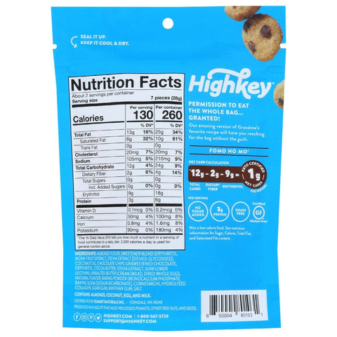 Highkey Snacks Mini Cookies Chocolate Chip - 2 oz