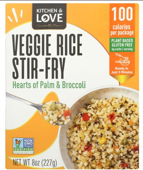 Kitchen And Love Veggie Stir Fry Rice - 8 oz | Heart of palm rice | Rice alterative | Pantryway
