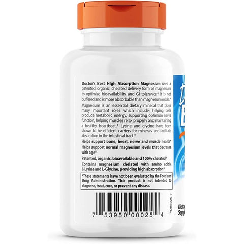 Doctor's Best High Absorption Magnesium 100 mg - 120 ct