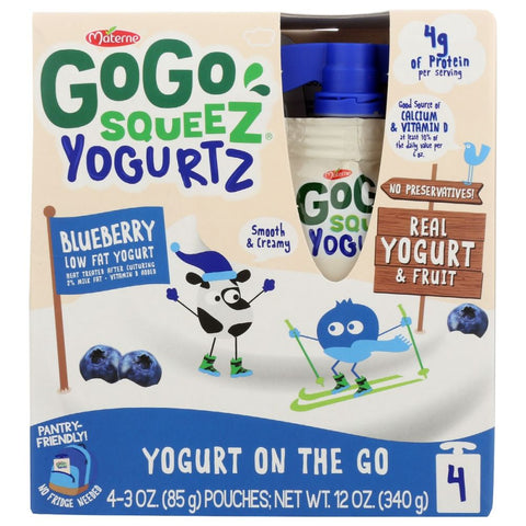 GoGo Squeez Yogurtz Blueberry - 4 ct/12 oz