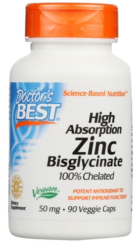 Doctors Best High Absorption Zinc Bisglycinate 50mg - 90 ct | Pantryway