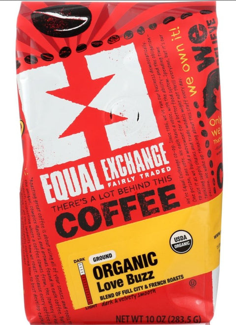 Equal Exchange Organic Love Buzz Ground Coffee - 10 oz | Pantryway
