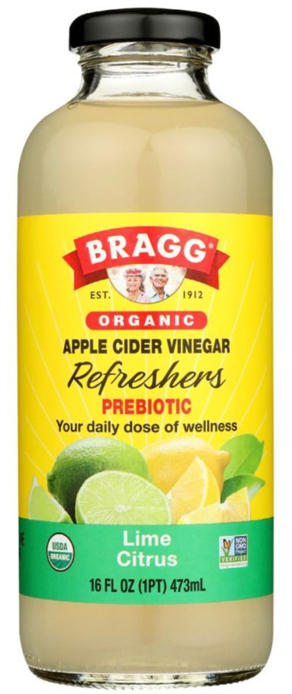 Bragg Organic Apple Cider Vinegar Refreshers Prebiotic Lime Citrus - 16 fl oz | Pantryway