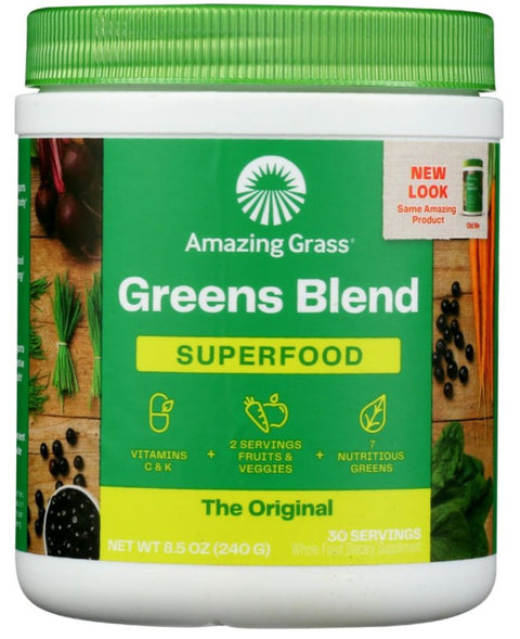 Amazing Grass Green Blend Superfood The Original - 8.5 oz | amazing grass greens blend | amazing greens | amazing grass green superfood powder | Pantryway