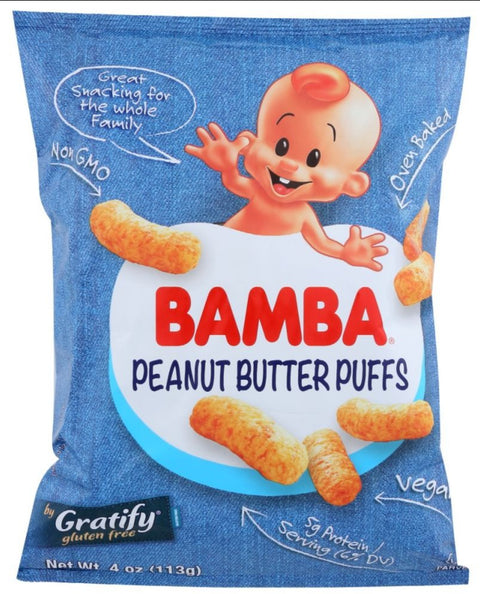 Bamba Peanut Butter Puffs - 4 oz | Bombas Peanut Butter Puffs | peanut puff snack |  osem bamba peanut butter puffs | Pantryway