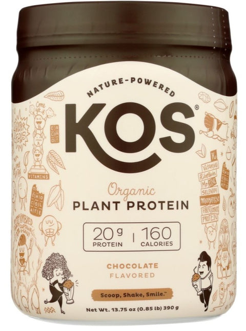 KOS Organic Plant Protein Powder Powder Chocolate - 13.75 oz | Pantryway