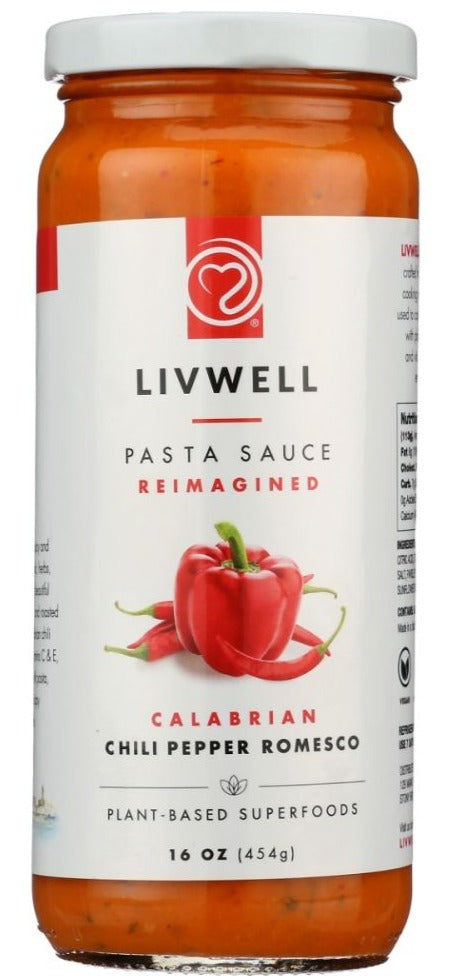 Livwell Foods Pasta Sauce Calabrian Chili Pepper Romesco - 16 oz | Pantryway
