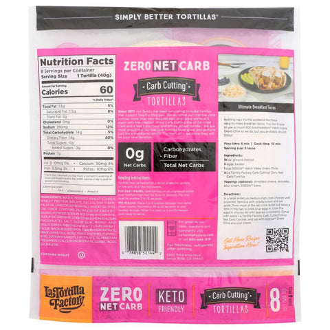 La Tortilla Factory Zero Net Carb Cutting Tortillas - 11 oz