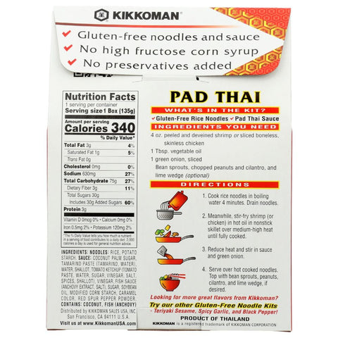 Kikkoman Pad Thai Kit Noodle With Sauce - 4.8 oz
