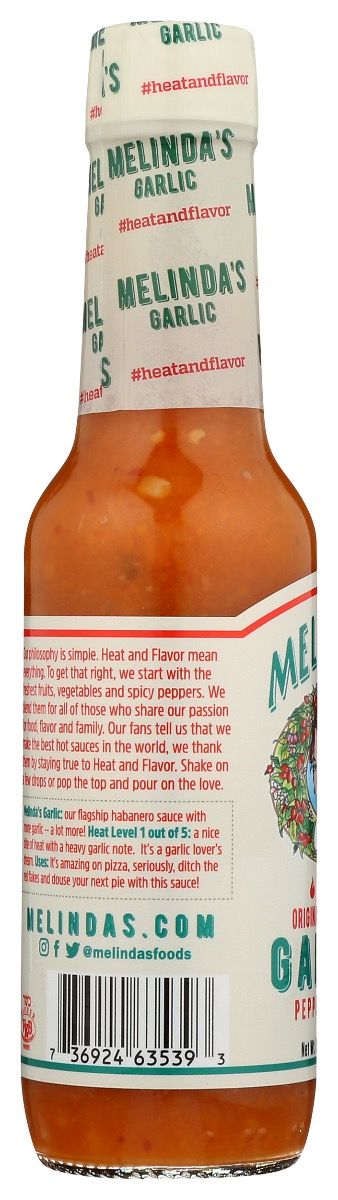 Melinda's Original Habanero Garlic Pepper Hot Sauce - 5 oz