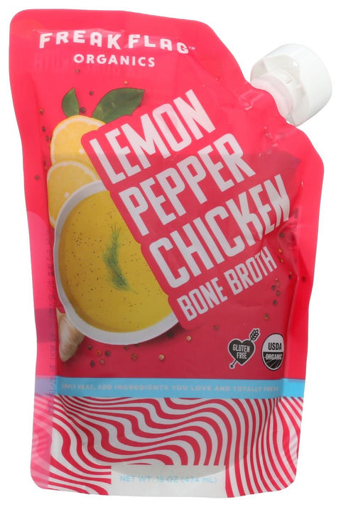 Freak Flag Organics Lemon Pepper Chicken Bone Broth - 16 oz.