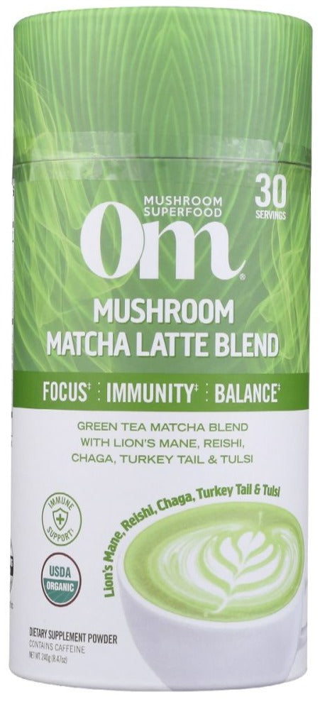 Om Mushroom Matcha Latte Blend - 8.4 oz. | Om Mushroom Matcha Latte Blend  | Om Mushroom Matcha Latte | Om Mushroom | Pantryway