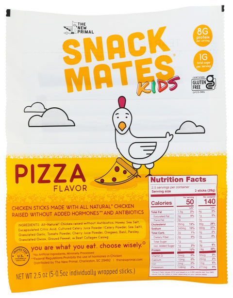 The New Primal Snack Mates Kids Pizza Meat Sticks - 2.5 oz.