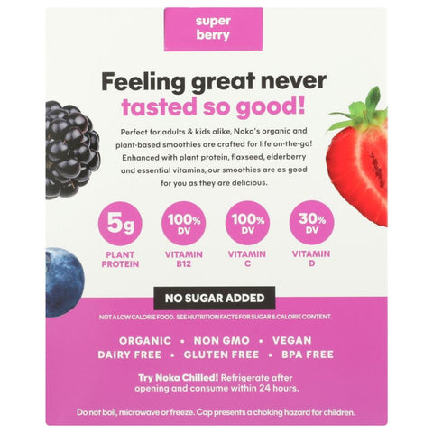 Noka Super Berry Superfood Smoothie Immunity Support - 16.9 oz