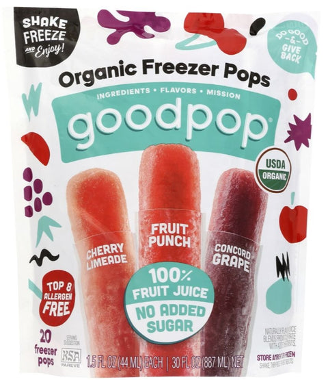 GoodPop Organic Freezer Pops Variety Pack - 20 ct | Pantryway