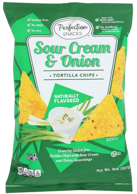 Perfection Snacks Sour Cream and Onion Tortilla Chips - 8 oz | perfection snacks | perfection snacks gluten free | perfectionsnacks | Pantryway