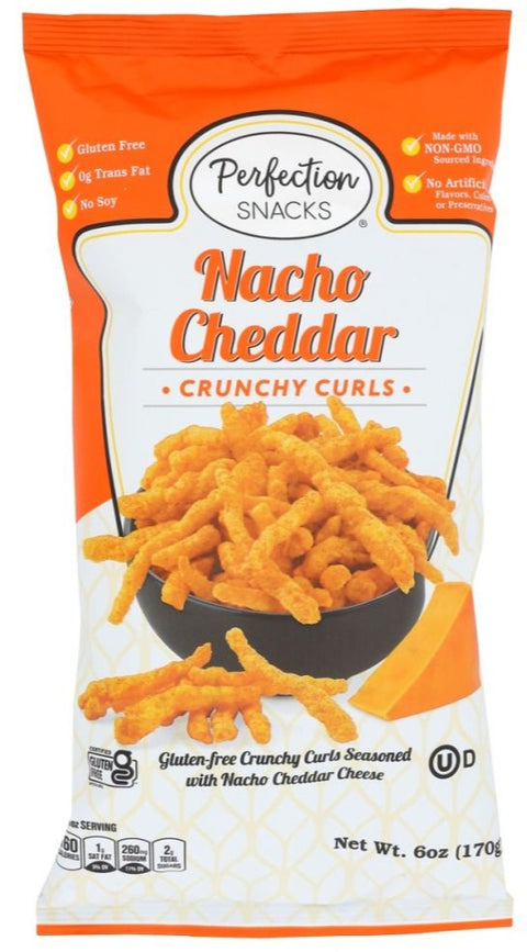 Perfection Snacks Nacho Cheddar Crunchy Curls - 6 oz | perfection snacks com | perfection snacks gluten free | perfectionsnacks | Pantryway | Perfection Snacks 
