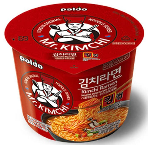 Palado Mr Kimchi Ramen King Cup - 3.7 oz | paldo kimchi ramen | mr kimchi noodles | Pantryway