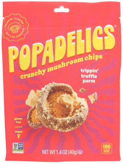 Popadelics Mushroom Chips Trippin Truffle Parm - 1.4 oz | popadelics mushroom chips | popadelics | Pantryway