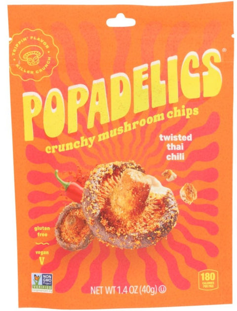 Popadelics Mushroom Chips Twisted Thai Chili - 1.4 oz | popadelics mushroom chips | popadelics | Pantryway