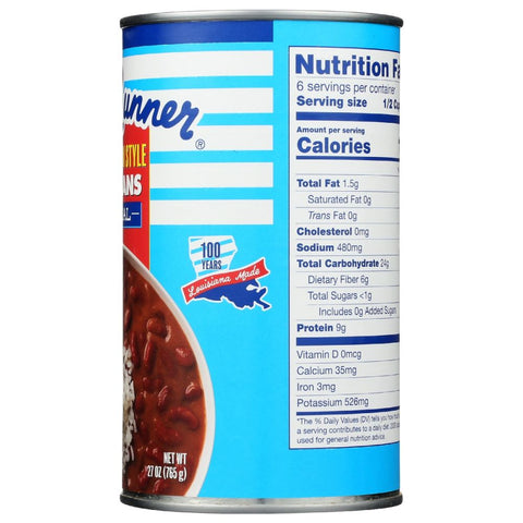 Blue Runner Creole Cream Style Red Beans - 27 oz