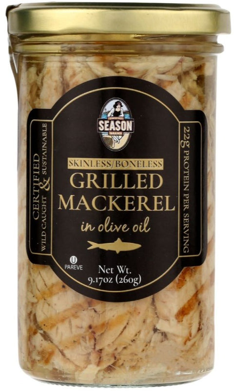 Season Skinless Boneless Grilled Mackerel in Olive Oil - 9.17 oz | Pantryway