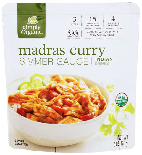 Simply Organic Madras Curry Simmer Sauce - 6 oz | Pantryway